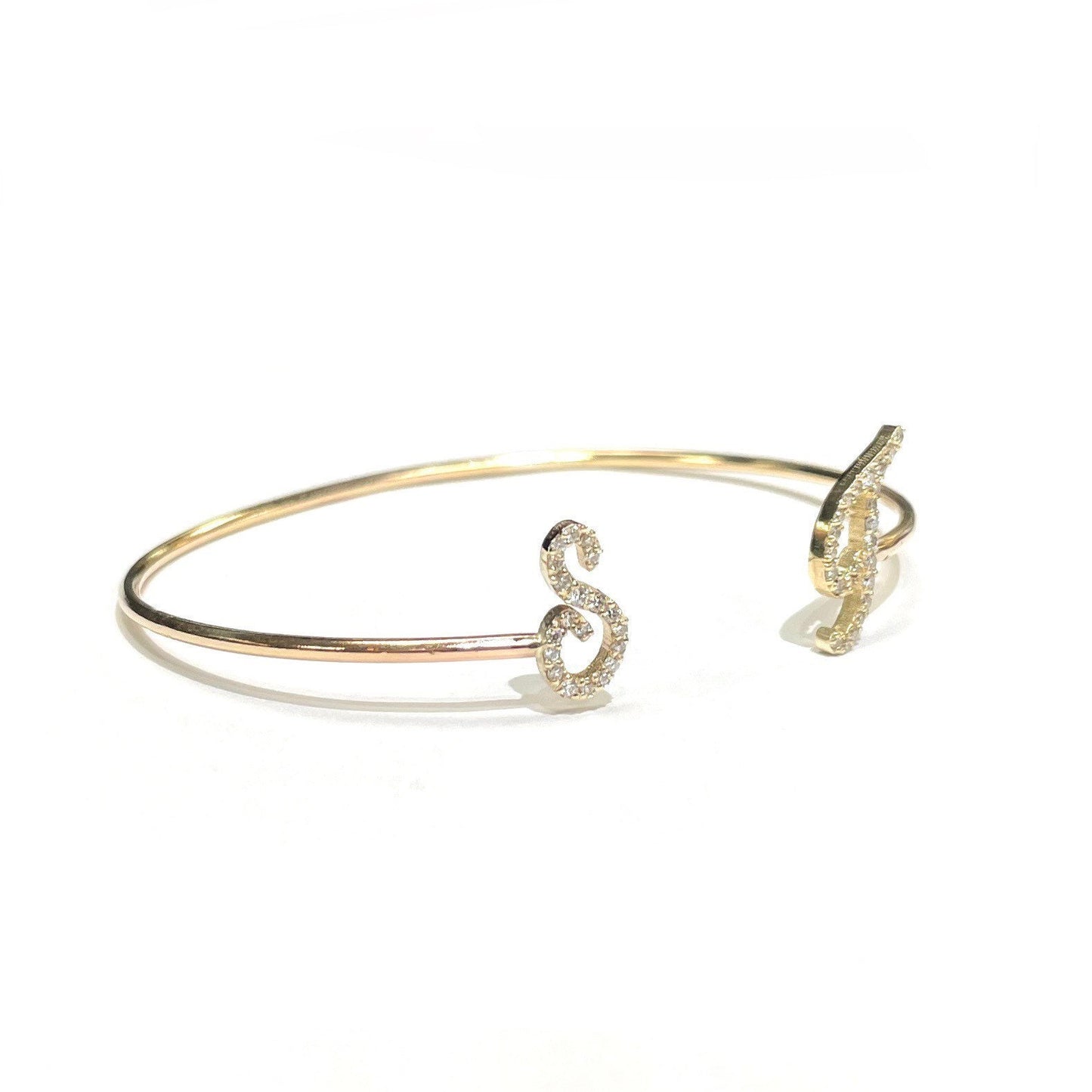Diamond Initial Bangle