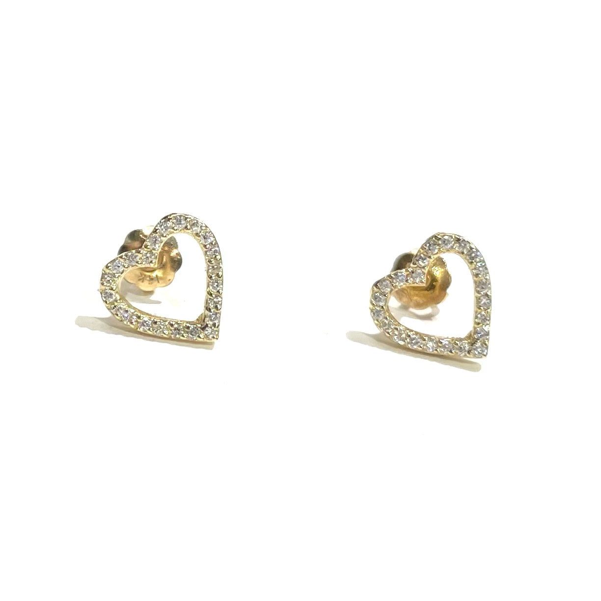 Diamond Heart Stud Earrings