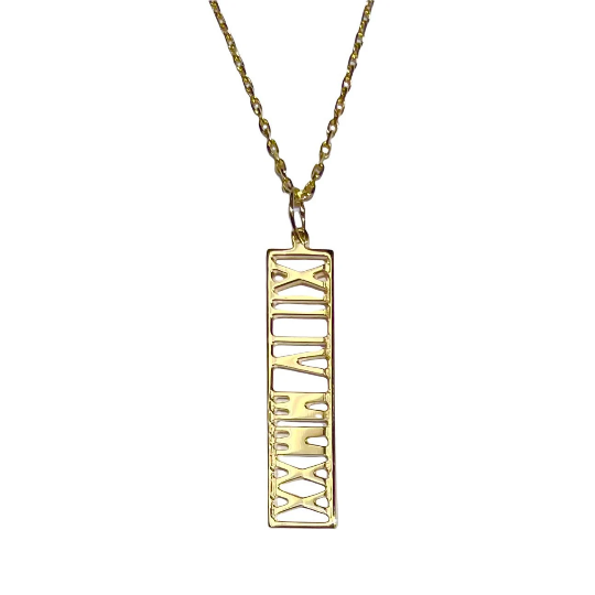 Vertical Roman Numeral Pendant
