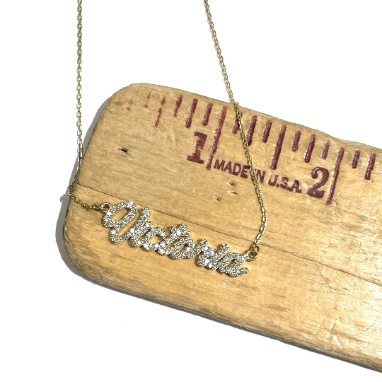 Small Diamond Custom Name Necklace