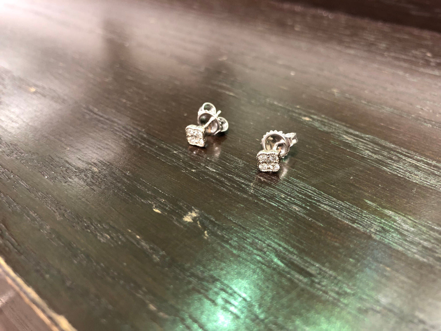 Diamond Four Leaf Clover Stud Earrings