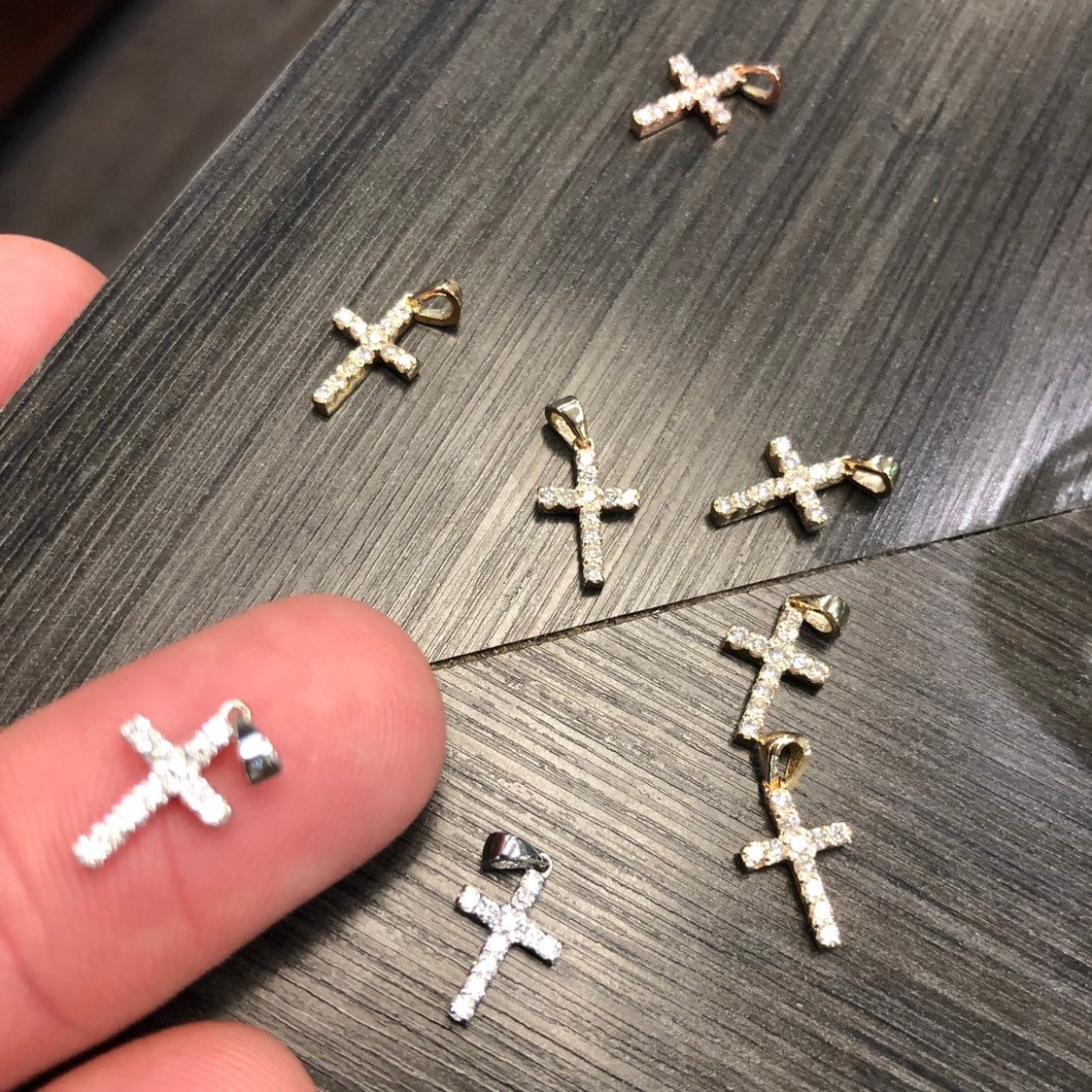 Mini Diamond Cross Pendant