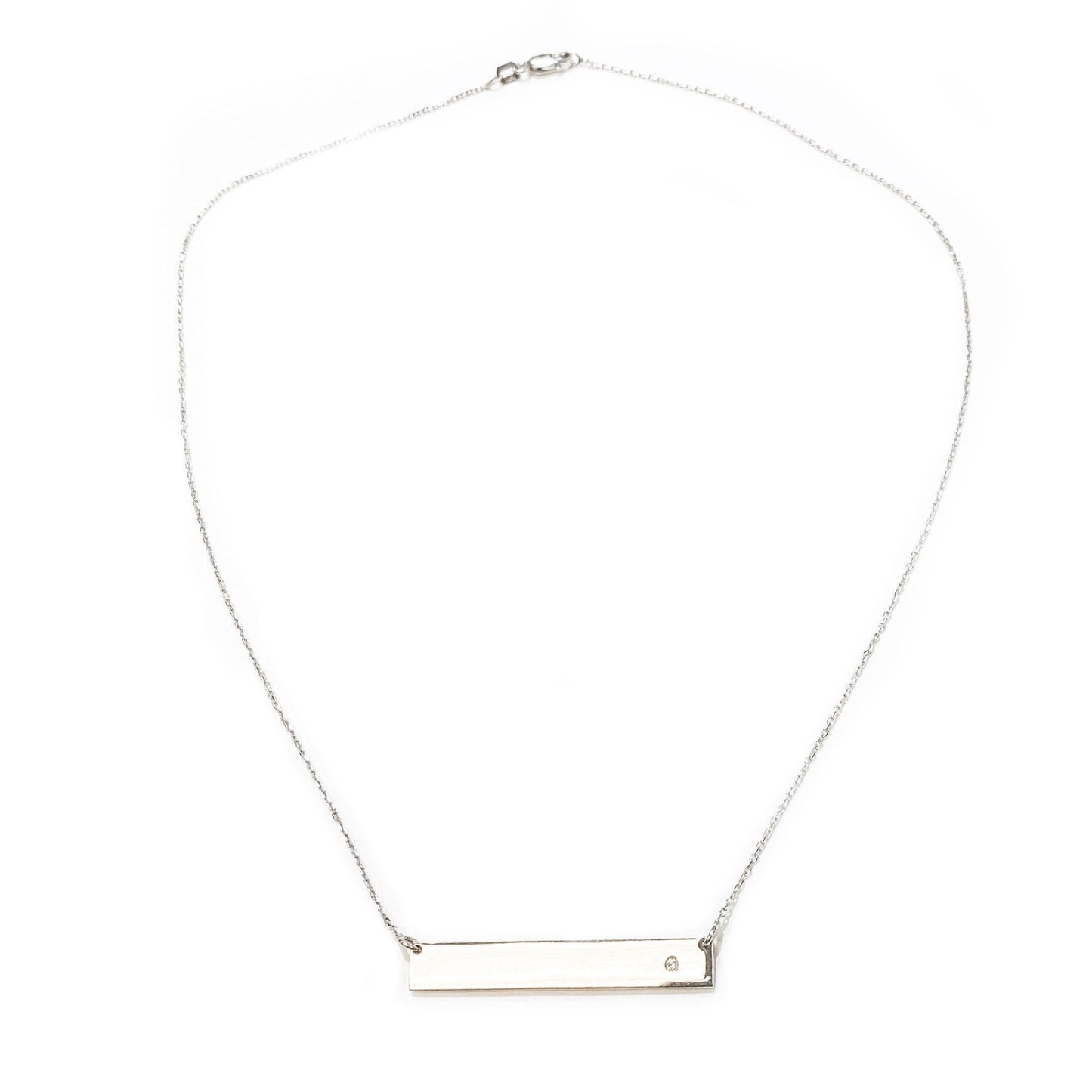 Bar Necklace with Diamond Accent