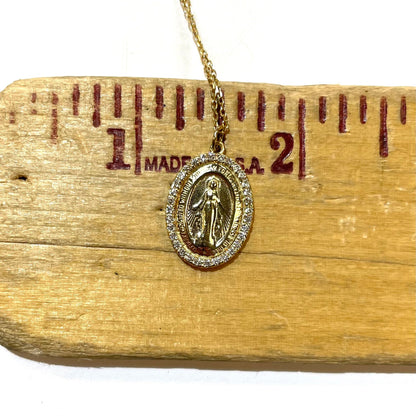 Small Diamond Mary Medallion