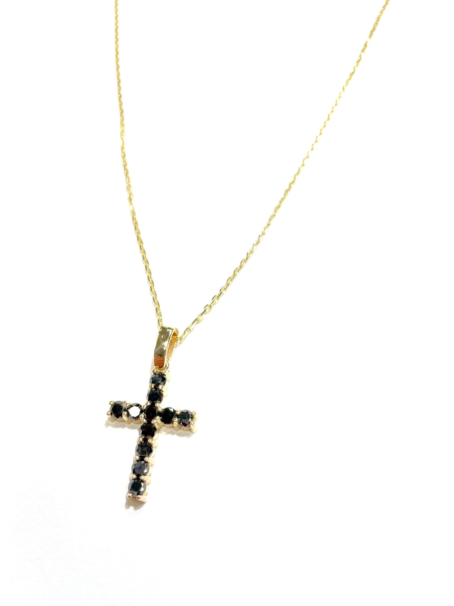 Her Black Diamond Cross Pendant
