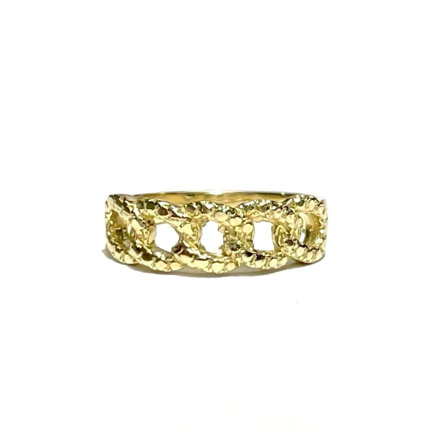 Thick Textured Cuban Ring