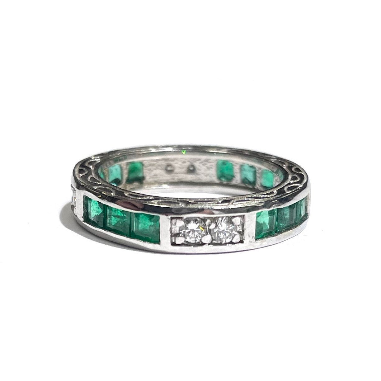 Diamond & Emerald Princess Ring