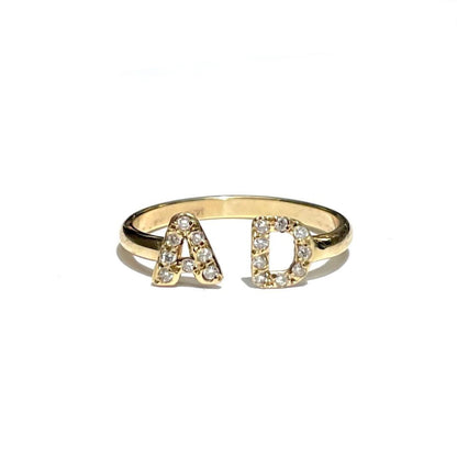 Double Initial Diamond Ring