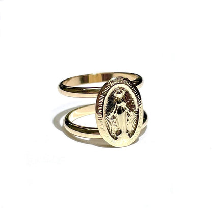 Double Band Virgin Mary Ring