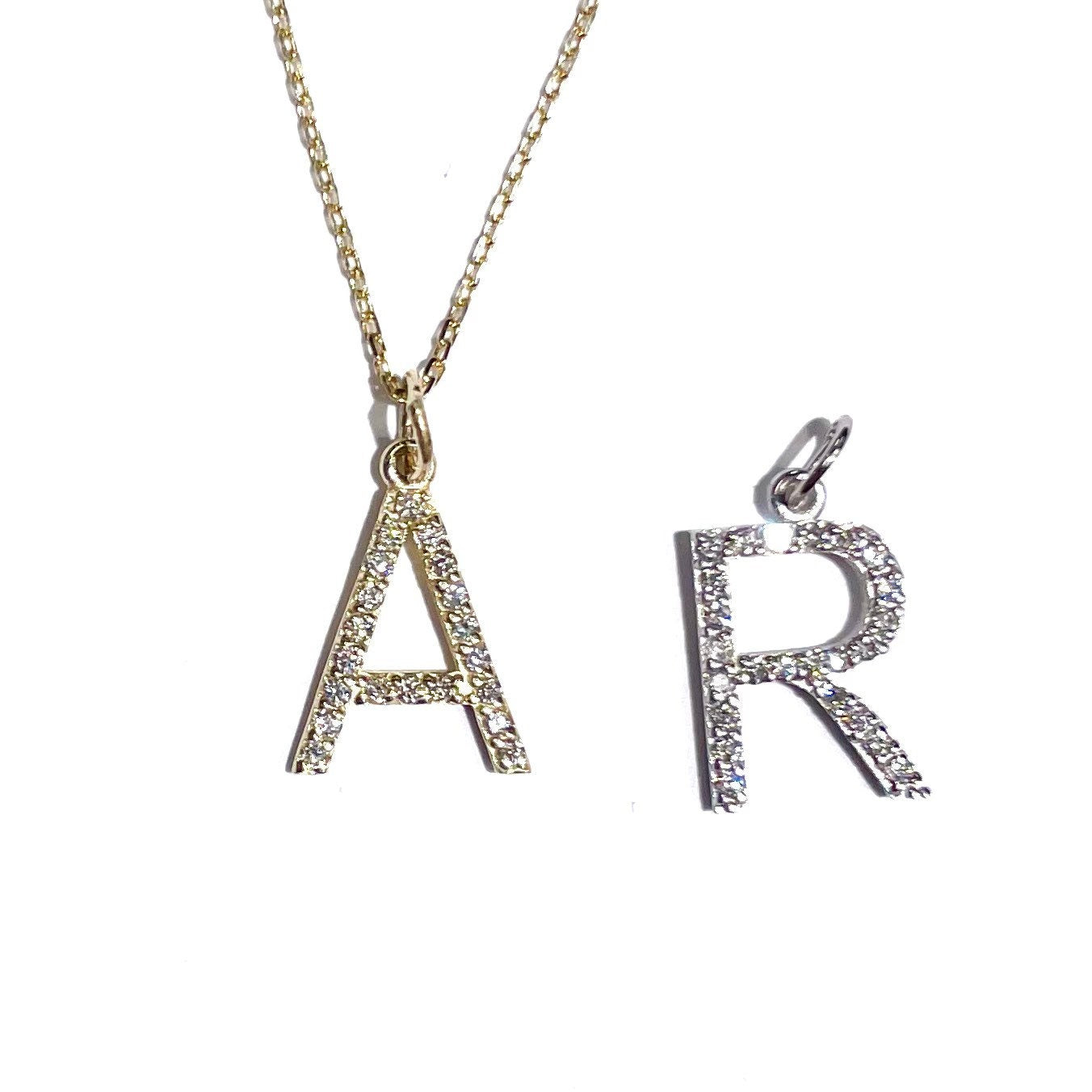 Prong Set Diamond Initial in