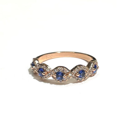 Diamond & Sapphire Evil Eye Ring
