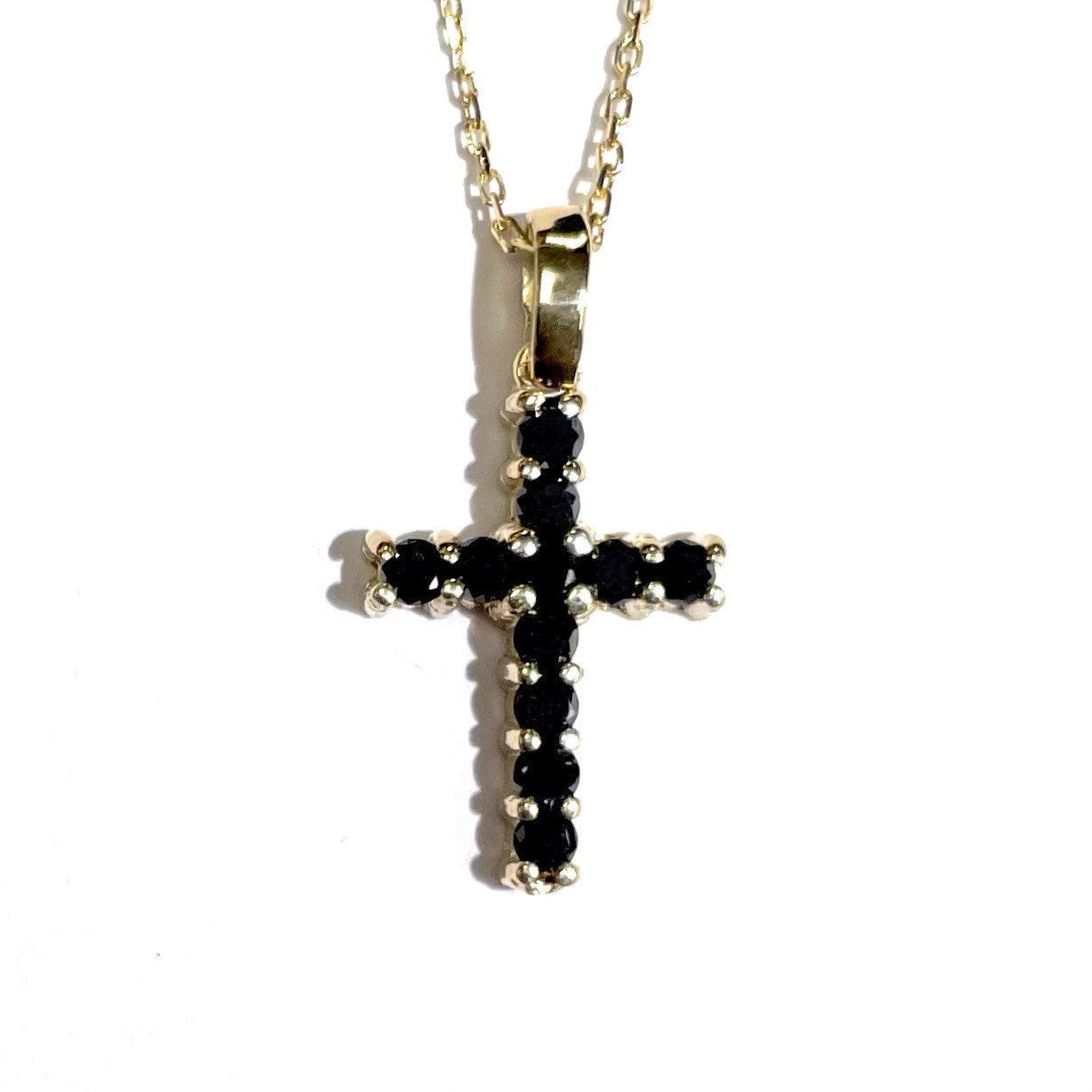 Hers Black Diamond Cross Pendant