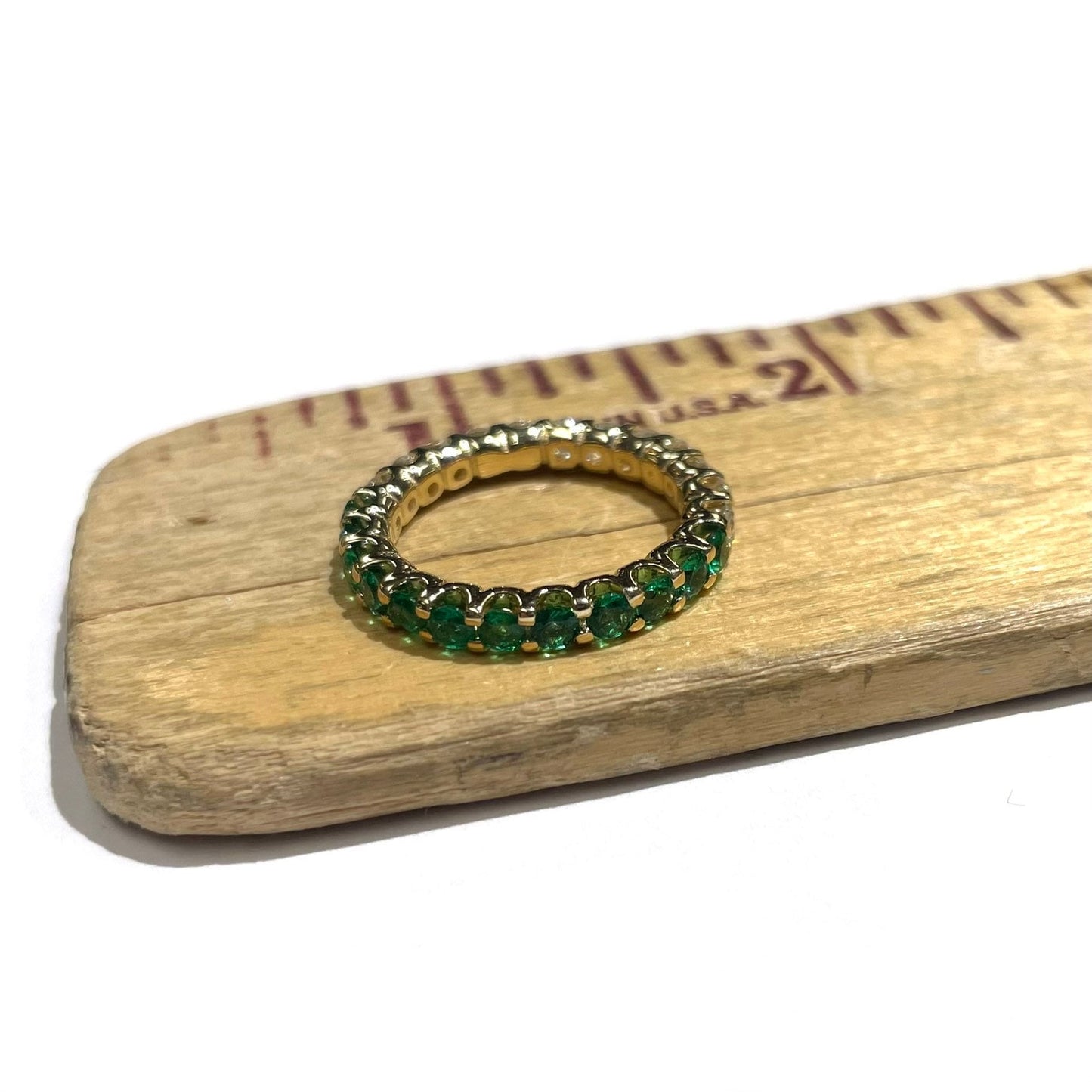 Half Diamond & Emerald Ring