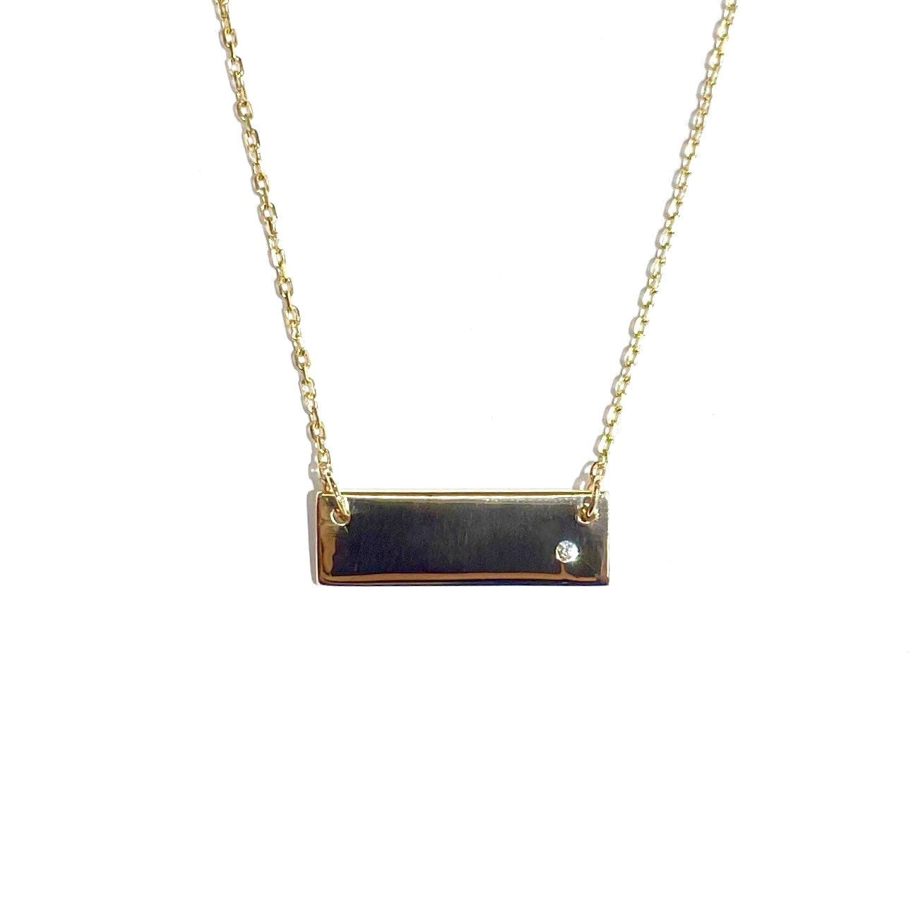Mini Bar Necklace with Diamond Accent