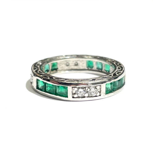 Diamond & Emerald Princess Ring