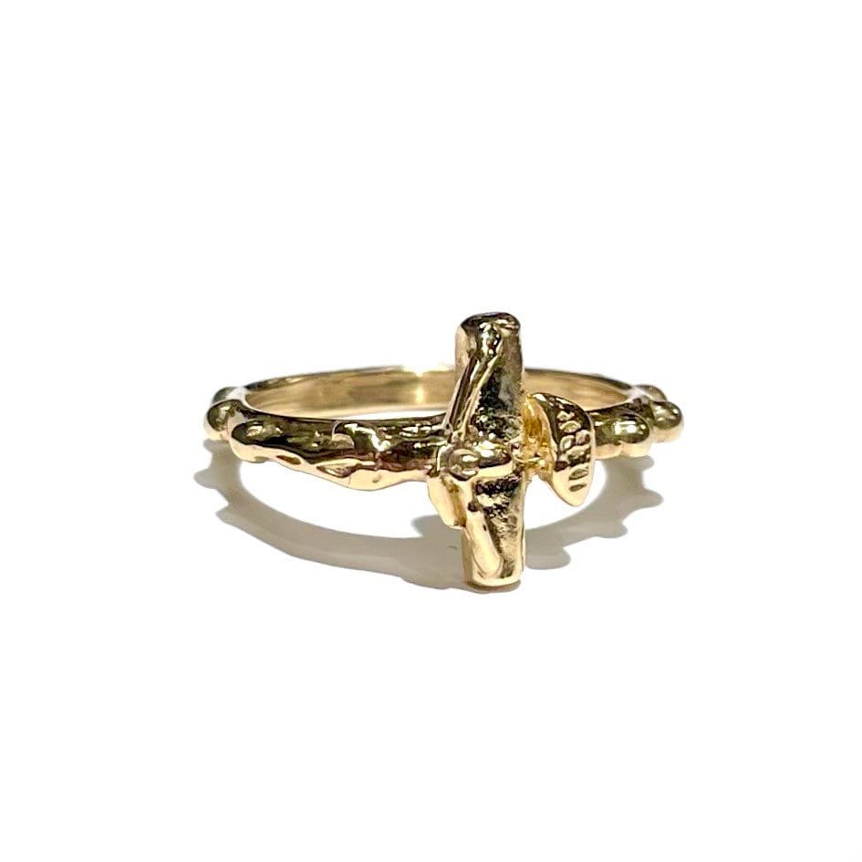 Gold Rosary Ring with Cubic Zirconia | The Catholic Company®