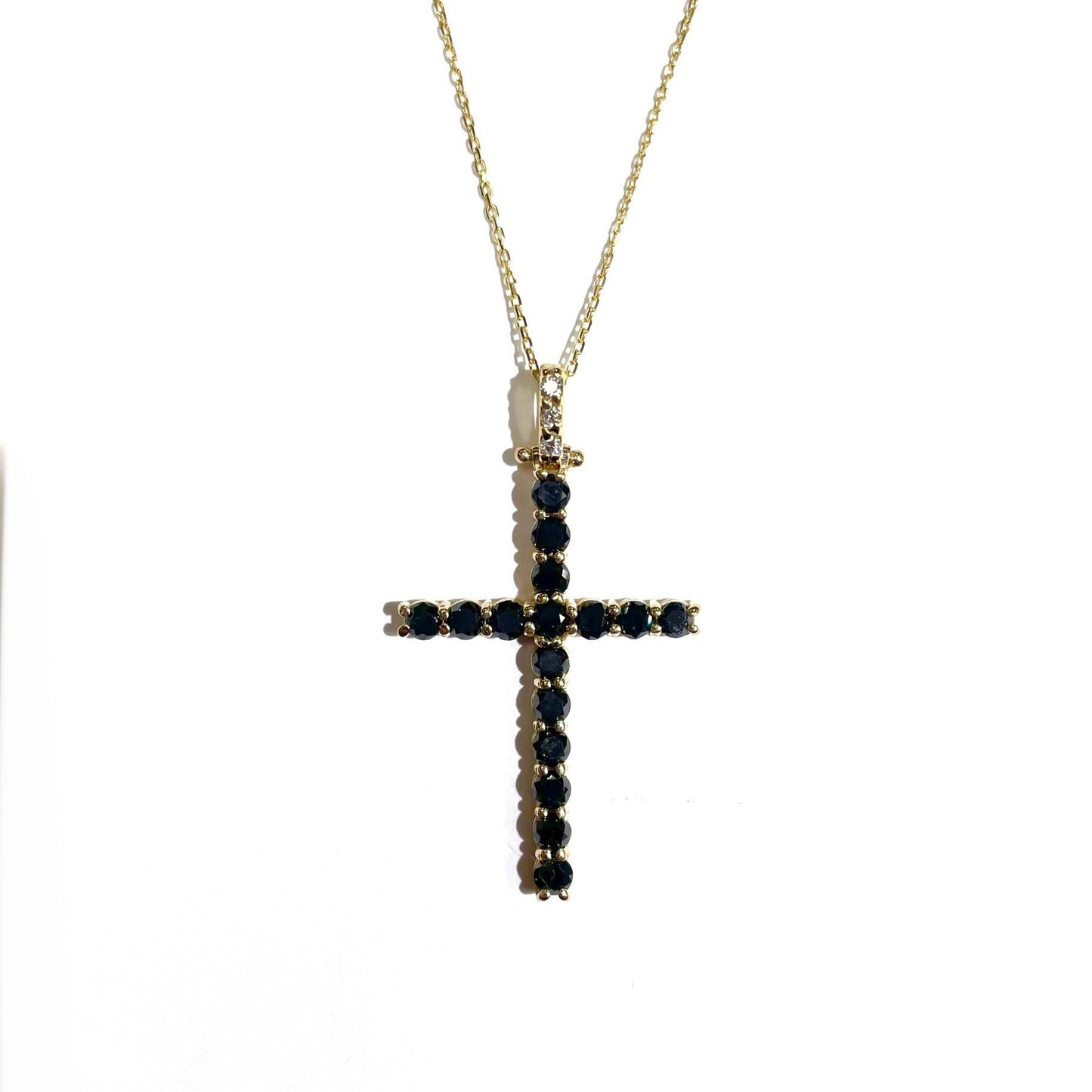 His Black Diamond Cross Pendant