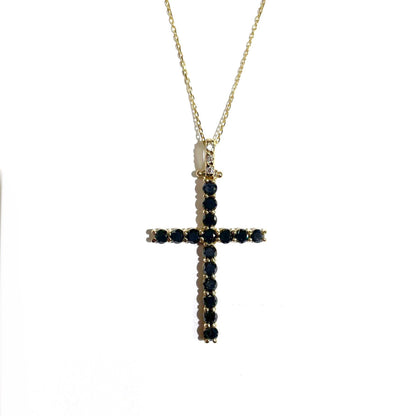 His Black Diamond Cross Pendant
