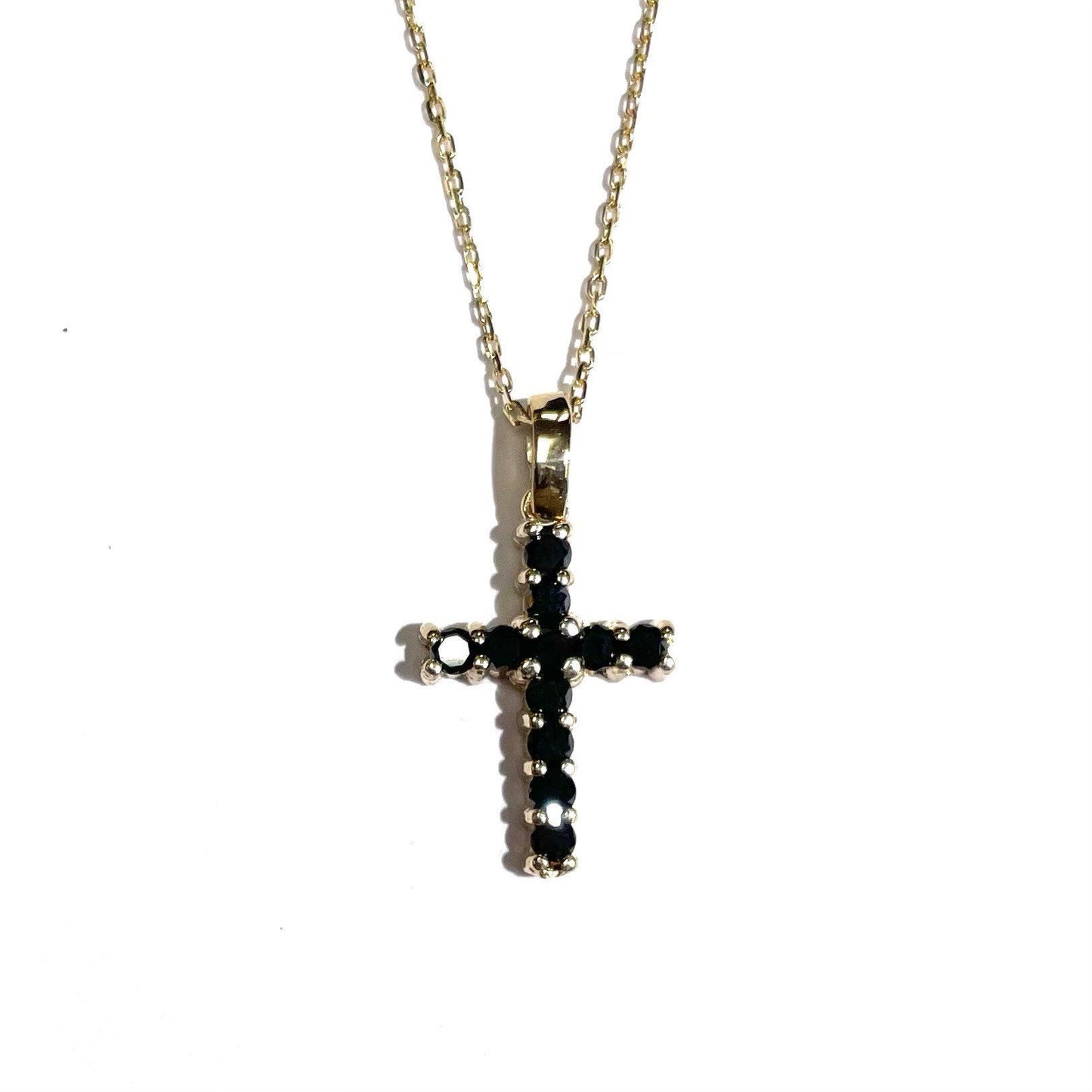 Her Black Diamond Cross Pendant