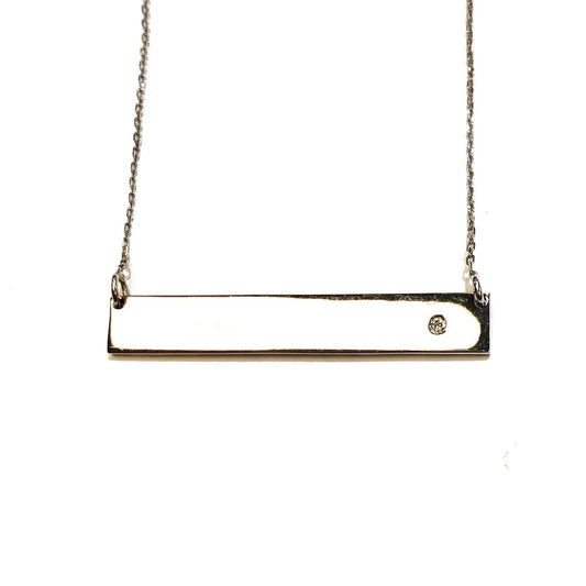 Bar Necklace with Diamond Accent