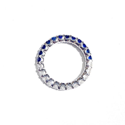 Half Diamond & Sapphire Ring